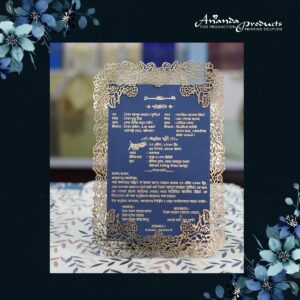 Frame Laser Cutting Blueish Wedding Card anandaproducts 1
