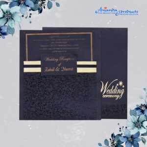 Ananda Gold Black Wedding Card anandaproducts