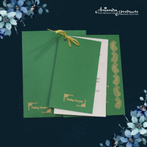 Green One page wedding card anandaproducts